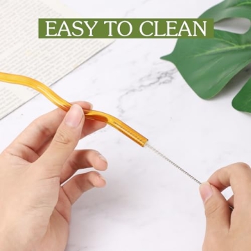 Cute Reusable Glass Straws in Vibrant Colors for All Drinks