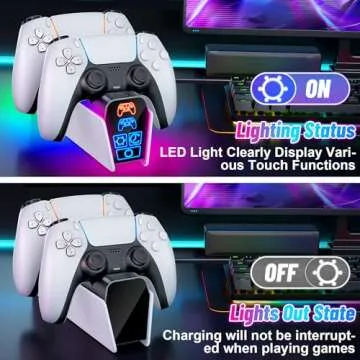 Fenolical PS5 Charger Station with Timer & Dual Controller Support