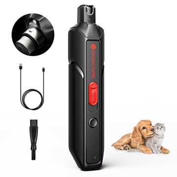 DOG CARE Dog Nail Grinder, Ultra Quiet Dog Nail Trimmers with LED Light & 2 Speeds, Rechargeable Cor...
