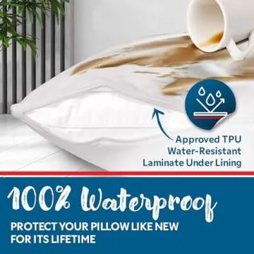 Guardmax Premium Pillow Protector with Zipper King Size - 2 Pack of Waterproof and Bed Bug Proof Pillow Covers - Pillowcases Protect Against Allergens, Dust Mites, Bed Bugs, and Liquid Spills
