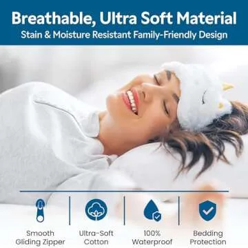 Guardmax Premium Pillow Protector with Zipper King Size - 2 Pack of Waterproof and Bed Bug Proof Pillow Covers - Pillowcases Protect Against Allergens, Dust Mites, Bed Bugs, and Liquid Spills