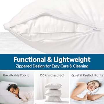 Guardmax Premium Pillow Protector with Zipper King Size - 2 Pack of Waterproof and Bed Bug Proof Pillow Covers - Pillowcases Protect Against Allergens, Dust Mites, Bed Bugs, and Liquid Spills