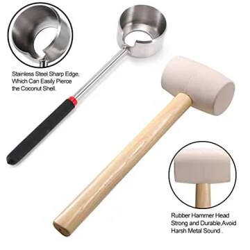 Coconut Opener Tool Set - Easy & Safe Coconut Cutting Kit