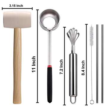 Coconut Opener Tool Set - Easy & Safe Coconut Cutting Kit