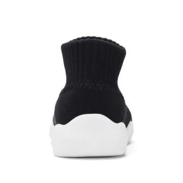 Engtoy Baby Shoes Baby Sock Shoes Baby Walking Shoes Infant Non-Slip Breathable Slippers with Soft Rubber Sole Baby Boys Girls Slip On Sneakers All Black