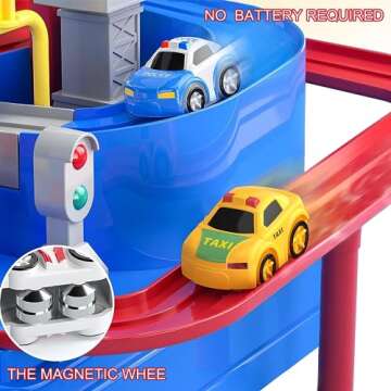 EPPO Race Track for Toddlers 3-5, Kids Race Track Toys for Boy Car Adventure Toy for 3 4 5 6 7 8 Years Old Boys Girls, 3 Mini Car Car Rescue Adventure Toys, Preschool Educational Car Games Gift Toys