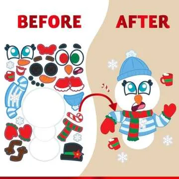 JOYIN 48 Pcs Christmas Make A Face Sticker Sheets Make Your Characters with Santa Santa, Gnome, Reindeer, Snowman, Gifts for Kids School Activities Party Favor Supplies Xmas Craft
