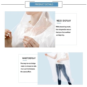 SWOGAA Extra Thick Disposable Rain Ponchos - Family 6 Pack