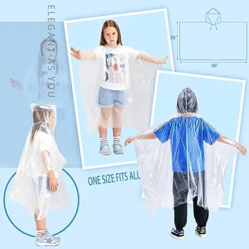 SWOGAA Extra Thick Disposable Rain Ponchos - Family 6 Pack