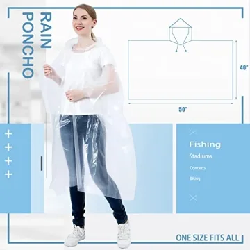 SWOGAA Extra Thick Disposable Rain Ponchos - Family 6 Pack