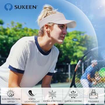 Sukeen Sport Performance Visor Hat: Lightweight & Quick-Drying Sun Protection