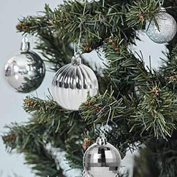 Lulu Home Silver Christmas Ball Ornaments for Holiday Decor