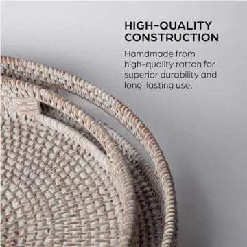 Stylish 14 Inch Round Rattan Serving Tray for Every Occasion