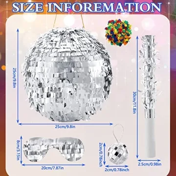 Lewtemi Disco Ball Piñata Set for Fun Party Games and Decor