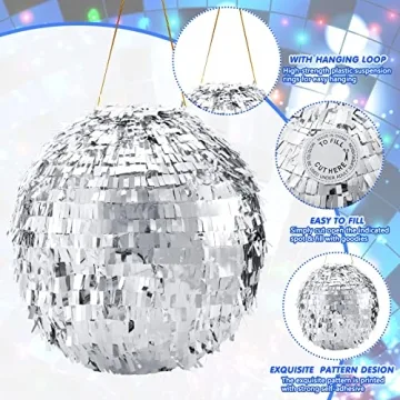 Lewtemi Disco Ball Piñata Set for Fun Party Games and Decor