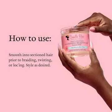 Camille Rose Mint Condition Braid Gel, with Aloe and Sea Moss, for Moisture, Shine, and Curly to Coily Hair Types, 12 oz