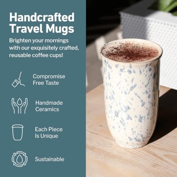 NOVA CERAMICS Travel Coffee Mug - Eco-Friendly, Stylish & Practical