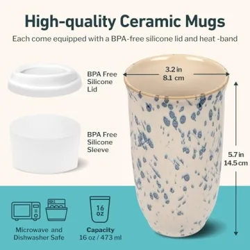 NOVA CERAMICS Travel Coffee Mug - Eco-Friendly, Stylish & Practical