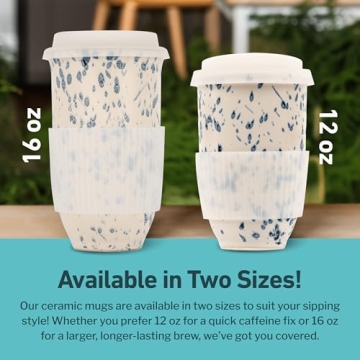 NOVA CERAMICS Travel Coffee Mug - Eco-Friendly, Stylish & Practical