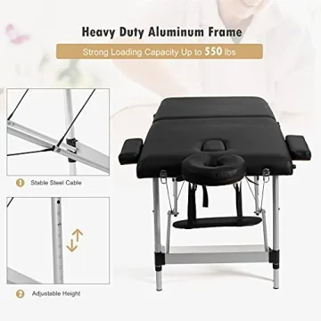 Giantex Portable Massage Table - Adjustable and Lightweight
