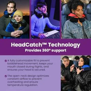 Cabeau Travel Neck Pillow for Airplanes – The Neck’s Evolution, TNE S3 – Supportive Memory Foam Design for Long Haul Flights – Attachable Seat Straps and 360° Support (Amsterdam Rainbow)