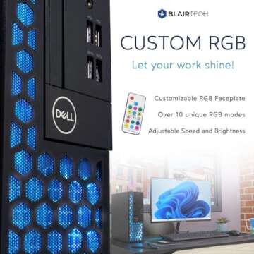 Dell RGB PC Computer: Fast Intel i5, 16GB RAM, 500GB SSD + New 24" Monitor | Renewed for Ultra Perfo...