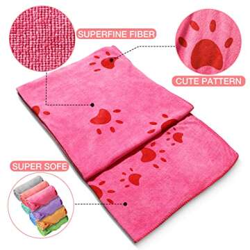 Chumia 8 Pcs Absorbent Microfiber Dog Towels - Perfect for Pets