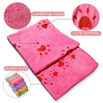 Chumia 8 Pcs Absorbent Microfiber Dog Towels - Perfect for Pets