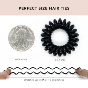 Kitsch Spiral Hair Ties for Women, Coil Hair Ties for Thick Hair, No Crease Hair Tie, Spiral Hair Ties No Damage, Hair Coils & Phone Cord Hair Ties for Thin Hair, Hair Ties Spiral, 8pcs (Transparent)