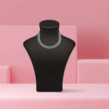 Stylish Athizay Collar Necklace - Ethnic Silver Jewelry