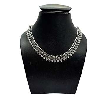 Stylish Athizay Collar Necklace - Ethnic Silver Jewelry