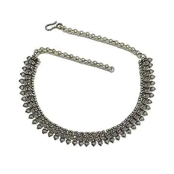 Stylish Athizay Collar Necklace - Ethnic Silver Jewelry