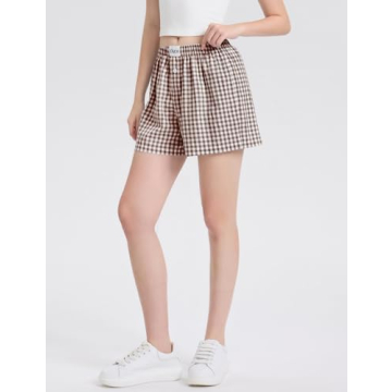 LOMON Women's Boxer Shorts - Casual Summer Pajama Lounge Wear