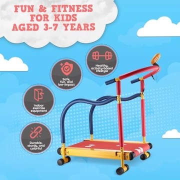 Redmon Kids Manual Treadmill with Monitor for Ages 3-7