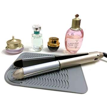 Heat Resistant Mat for Curling Irons, Hair Straightener, Flat Irons and Hair Styling Tools 9" x 6.5"...