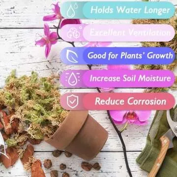 Halatool Natural Sphagnum Moss 60QT for Orchids and Plants