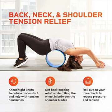 Lifepro Yoga Wheel Set for Shoulder & Neck Pain Relief, Back Alignment & Stretching, Roller for Popp...