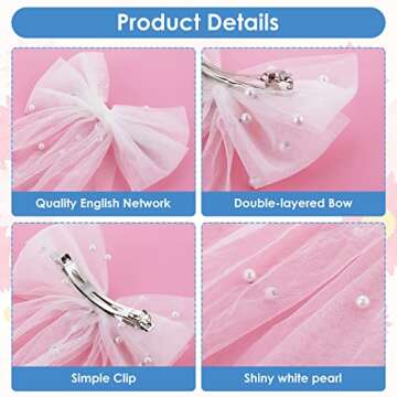 Elegant Bridal Pearl Hair Bow Veil for Weddings and Events