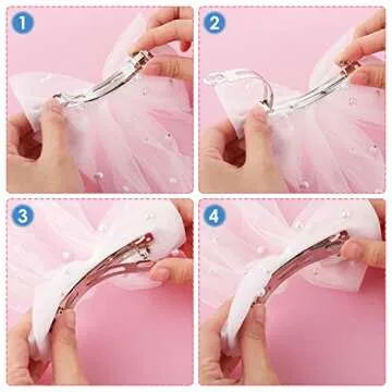 Elegant Bridal Pearl Hair Bow Veil for Weddings and Events