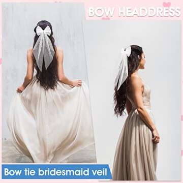 Elegant Bridal Pearl Hair Bow Veil for Weddings and Events