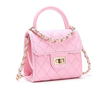 Kids PU Leather Crossbody Bags Pink Fashion Handbag for Girls
