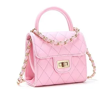 Kids PU Leather Crossbody Bags Pink Fashion Handbag for Girls