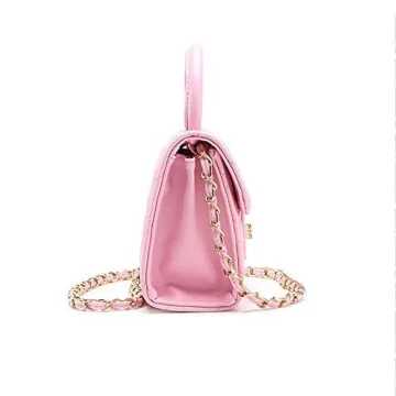 Kids PU Leather Crossbody Bags Pink Fashion Handbag for Girls