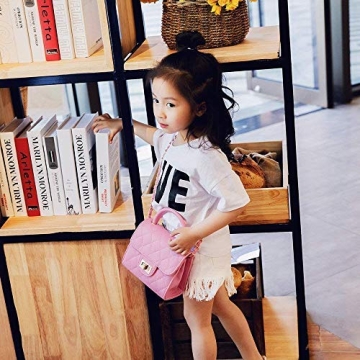Kids PU Leather Crossbody Bags Pink Fashion Handbag for Girls