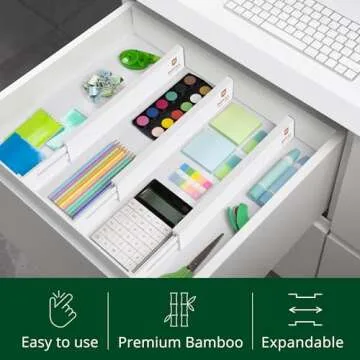 Adjustable Bamboo Drawer Organizers - Royal Craft Wood