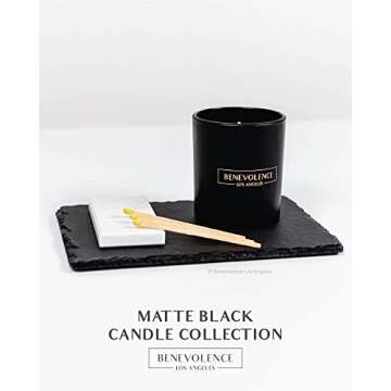 Benevolence LA Oud Wood Scented Candle | Soy Candles, Black Candle for Home | Gifts for Women and Me...