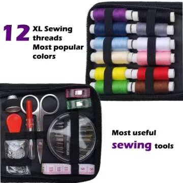 ARTIKA Travel Sewing Kit, 59-Piece Portable Kit for Travel, Includes Scissors, Thread, Tape Measure ...