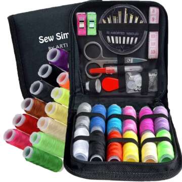 ARTIKA Travel Sewing Kit, 59-Piece Portable Kit for Travel, Includes Scissors, Thread, Tape Measure - Sewing Accessories and Supplies