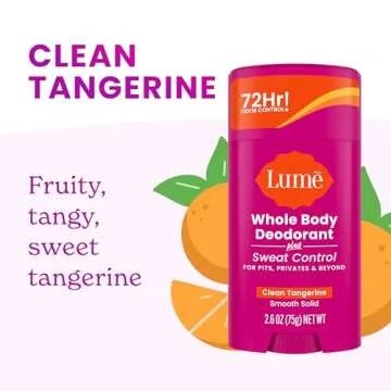 Lume Deodorant Smooth Solid Antiperspirant - Clean Tangerine