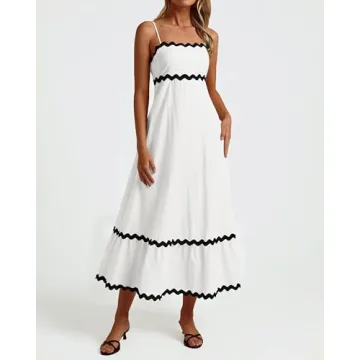 Dowerme Women’s Spaghetti Strap Summer Maxi Dress